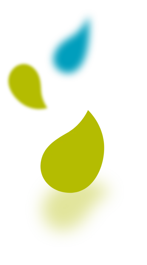 Water droplets right side decoration
